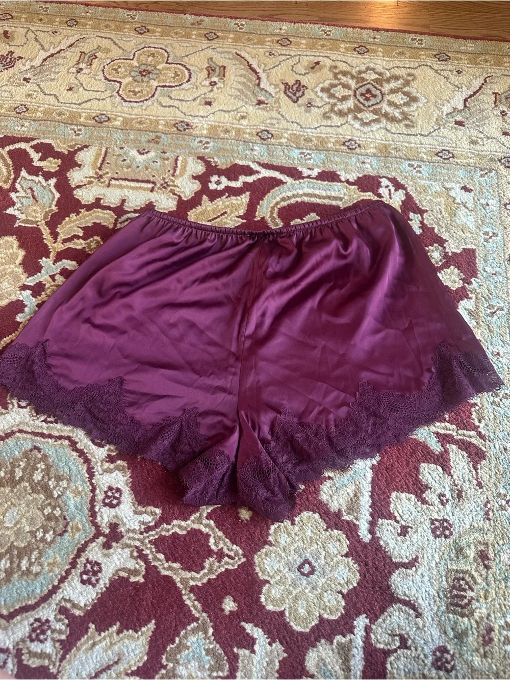 Abercrombie & Fitch Plum Lace-Trim Sleep Shorts - Picture 3 of 3